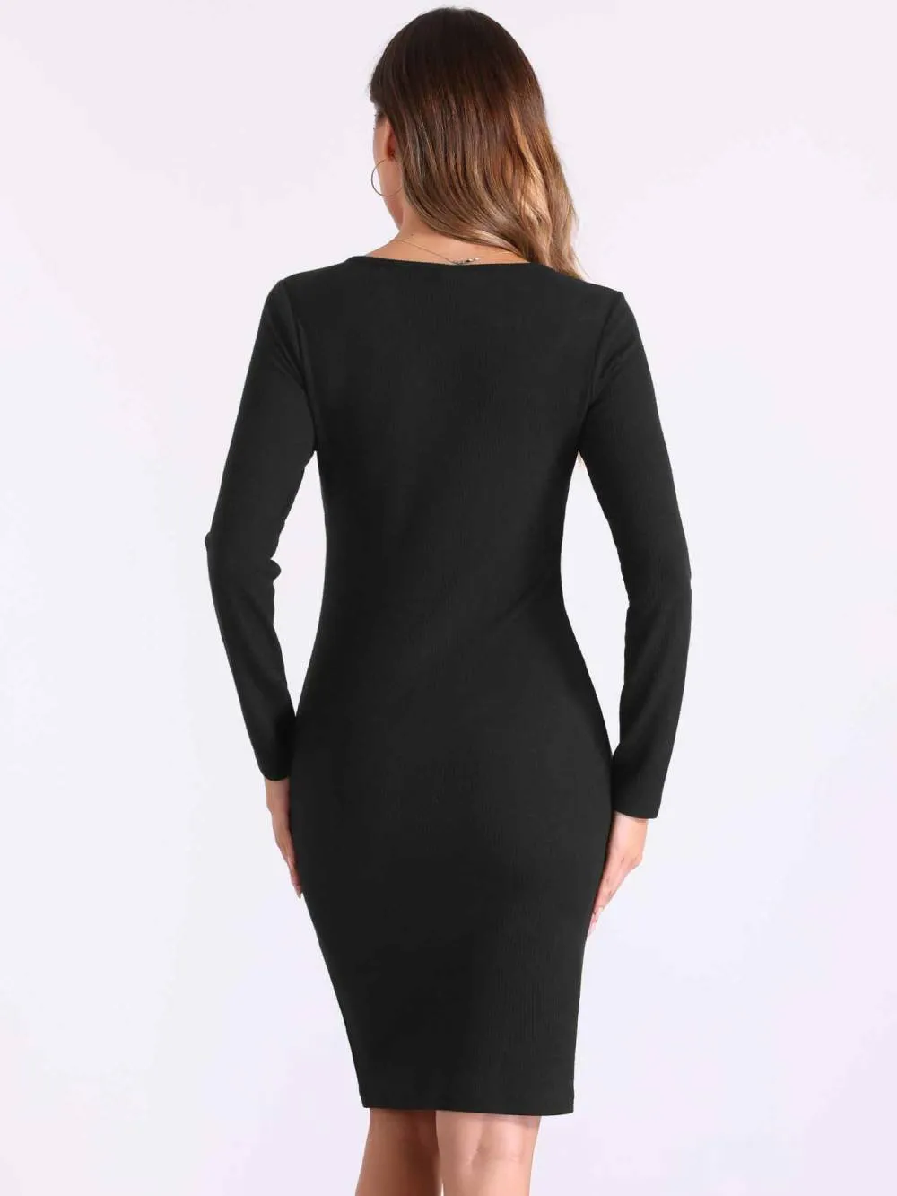 Allegra K - Button Decor Sweater Sheath Dress sold by Reitmans product image thumbnail 3