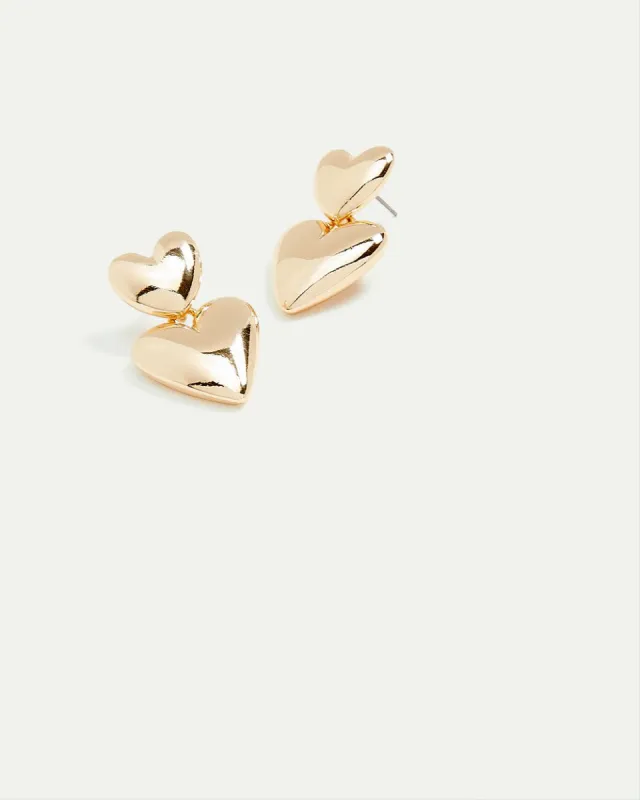 Double-Heart Earrings sold by Reitmans