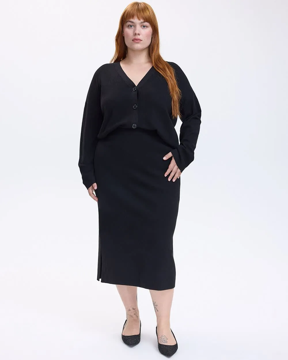 Fitted Knit Midi Skirt sold by Reitmans product image thumbnail 3