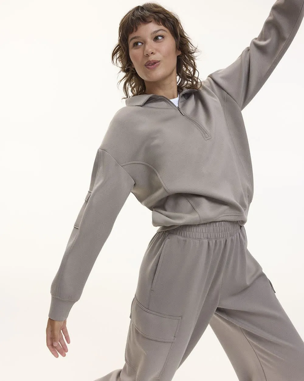 Long-Sleeve Half-Zip Mock-Neck Pullover - Hyba sold by Reitmans product image thumbnail 3