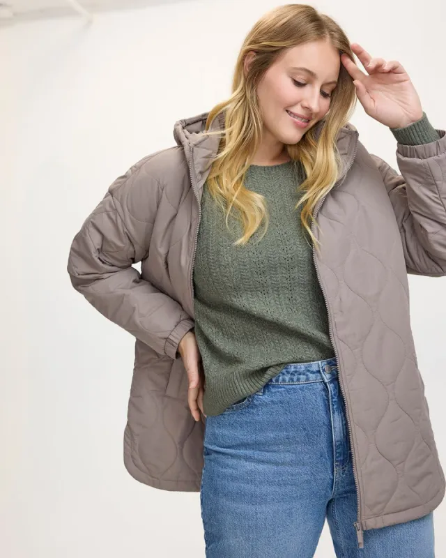 Quilted Jacket with Removable Hood made by Reitmans