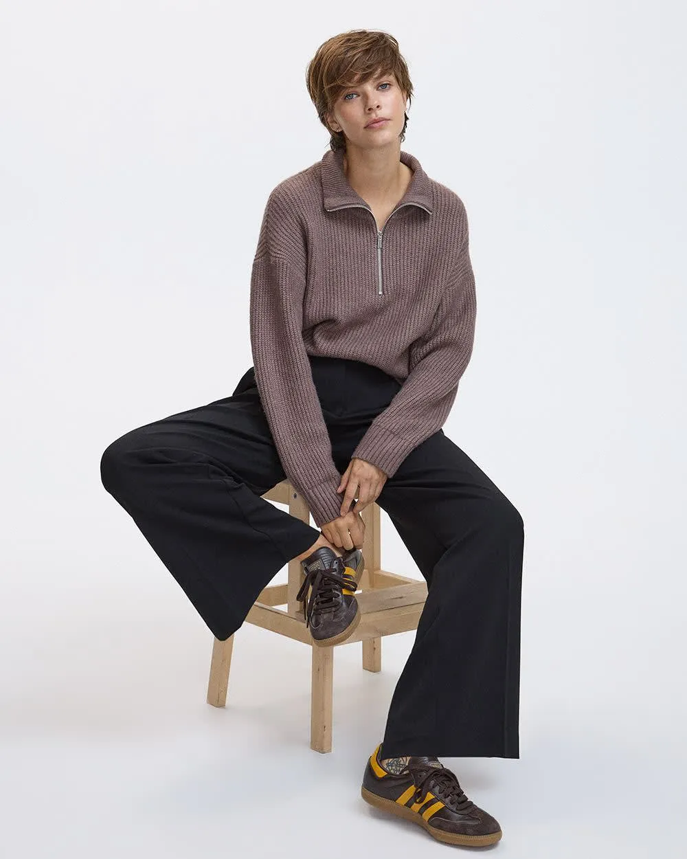 Long-Sleeve PlushSoft Half-Zip Mock-Neck Pullover sold by Reitmans product image thumbnail 3