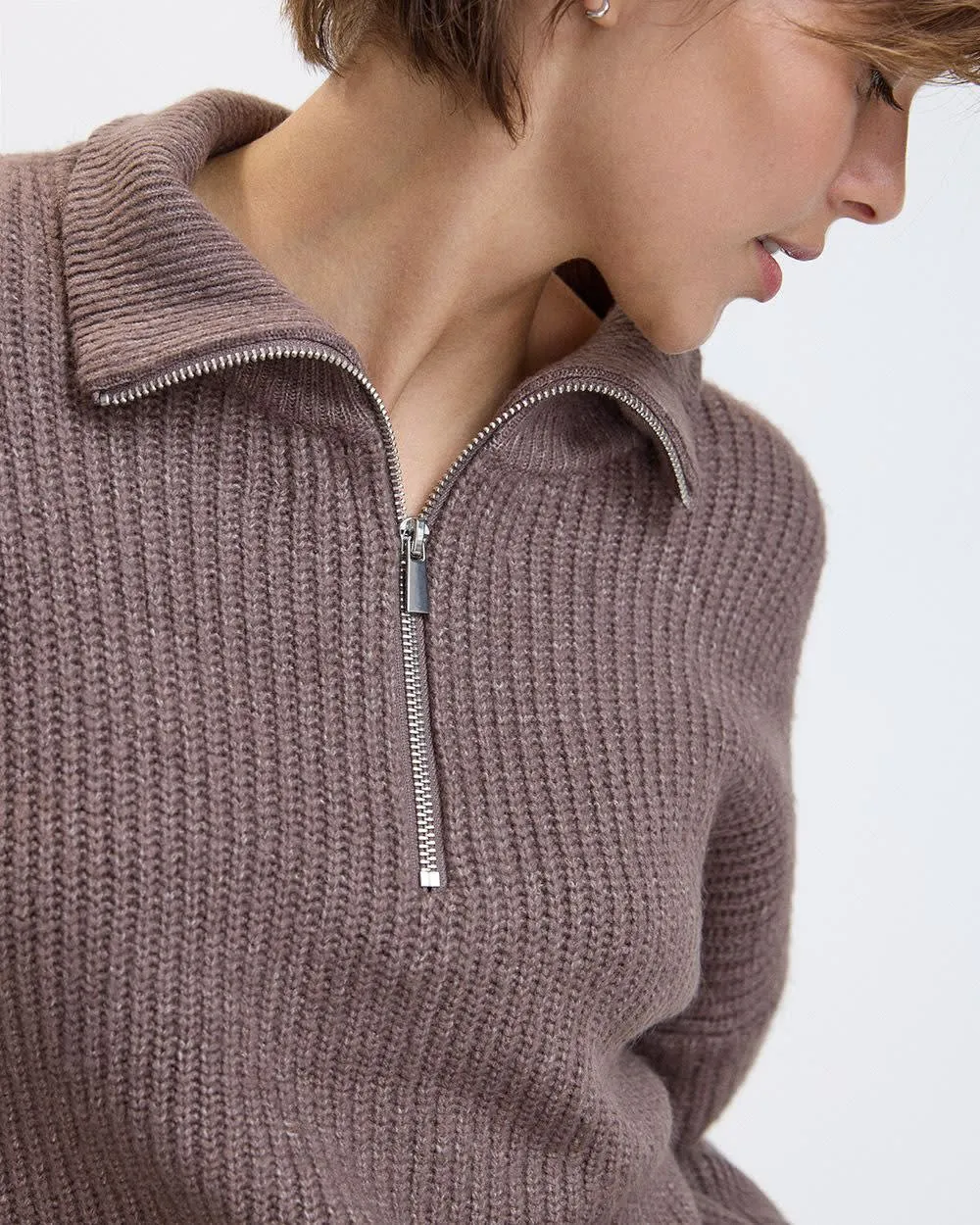 Long-Sleeve PlushSoft Half-Zip Mock-Neck Pullover sold by Reitmans product image thumbnail 4