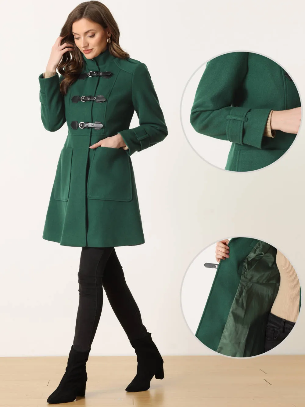 Allegra K - Stand Collar Long Winter Outwear Coats sold by Reitmans product image thumbnail 2