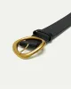 Large Faux Leather Belt with Statement Buckle sold by Reitmans