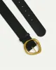 Large Faux Leather Belt with Statement Buckle sold by Reitmans