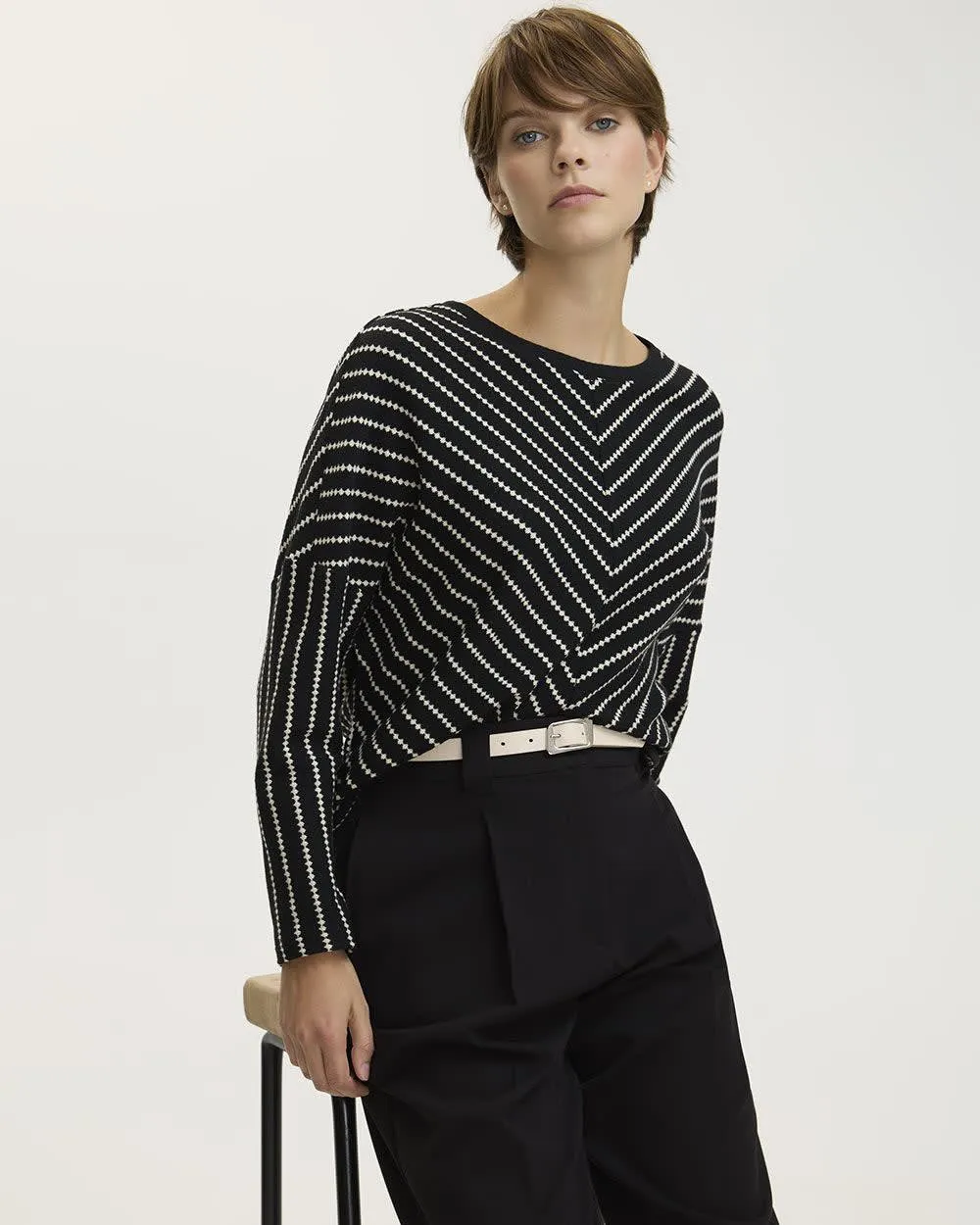 Long-Sleeve Boat-Neck Sweater sold by Reitmans product image thumbnail 3