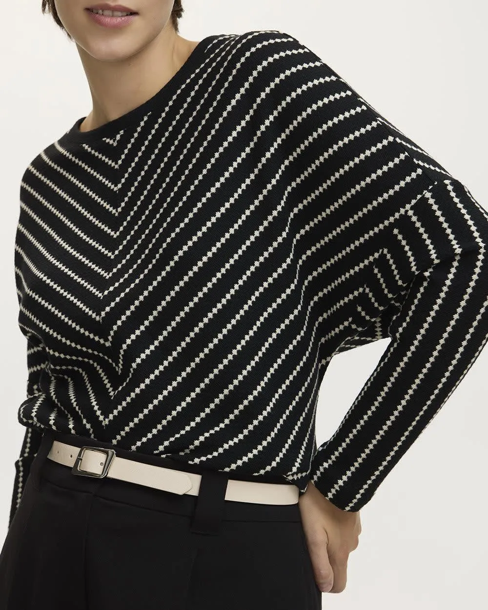 Long-Sleeve Boat-Neck Sweater sold by Reitmans product image thumbnail 4