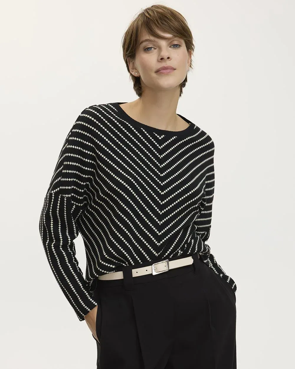 Long-Sleeve Boat-Neck Sweater sold by Reitmans product image thumbnail 5