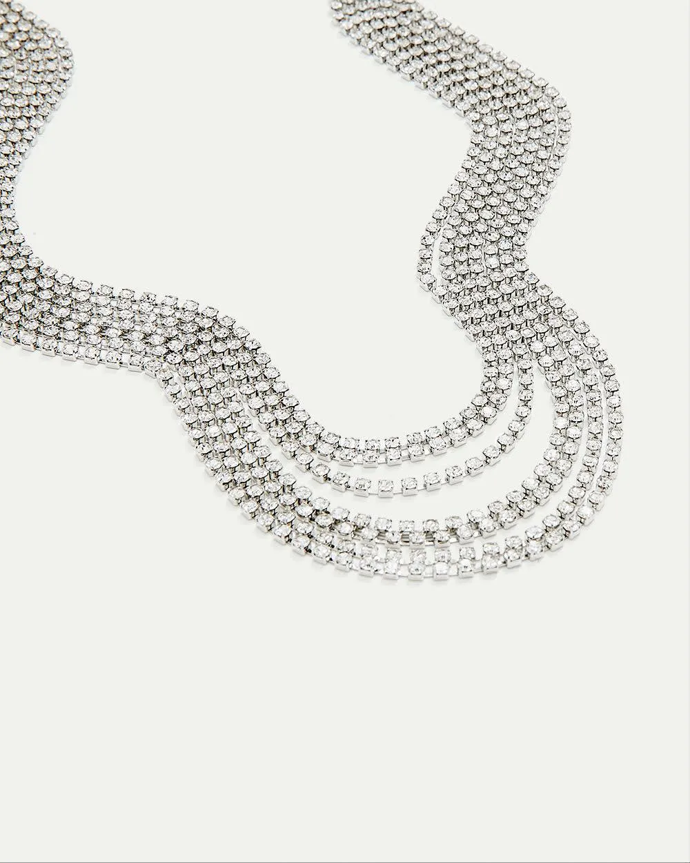 Multi-Strand Necklace with Crystal Chains sold by Reitmans