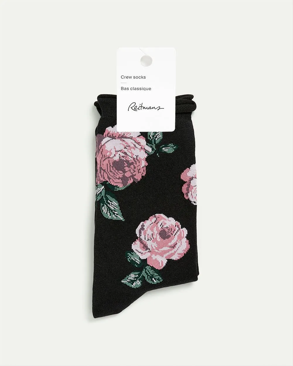 Cotton Crew Socks with Roses sold by Reitmans product image thumbnail 2