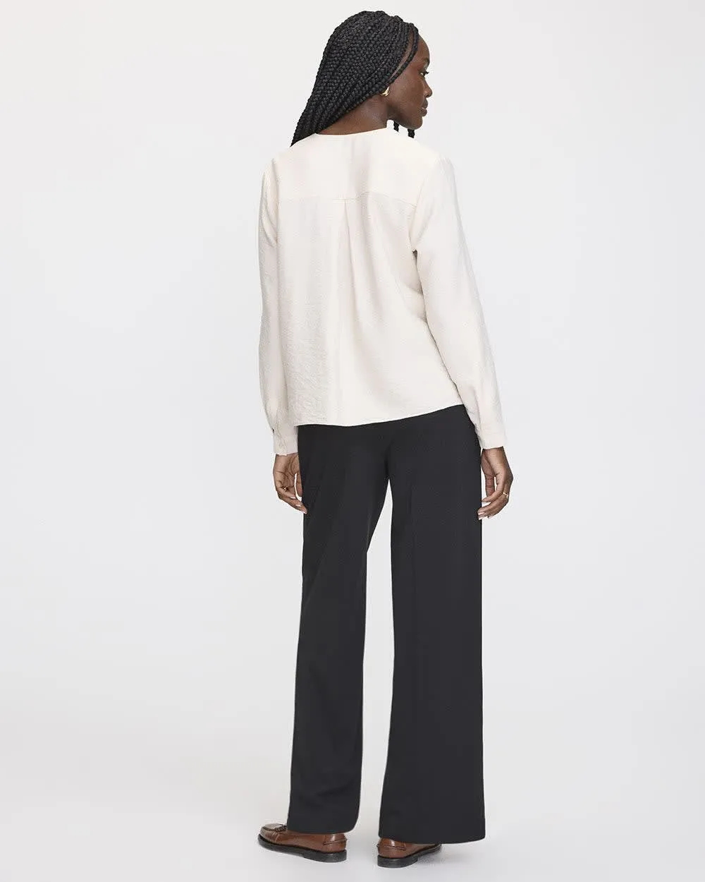 Long-Sleeve V-Neck Blouse with Chest Pocket sold by Reitmans product image thumbnail 2