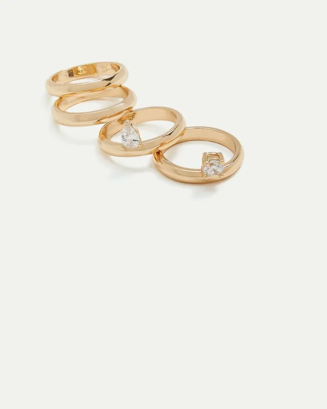 Rings with Rhinestones - Set of 4 sold by Reitmans