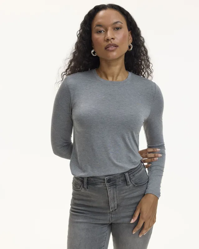 Long-Sleeve Crew-Neck Tee - R Essentials sold by Reitmans