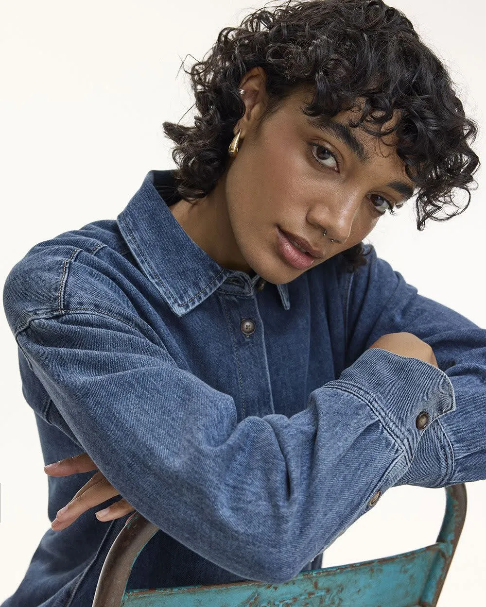 Denim Overshirt sold by Reitmans product image thumbnail 3