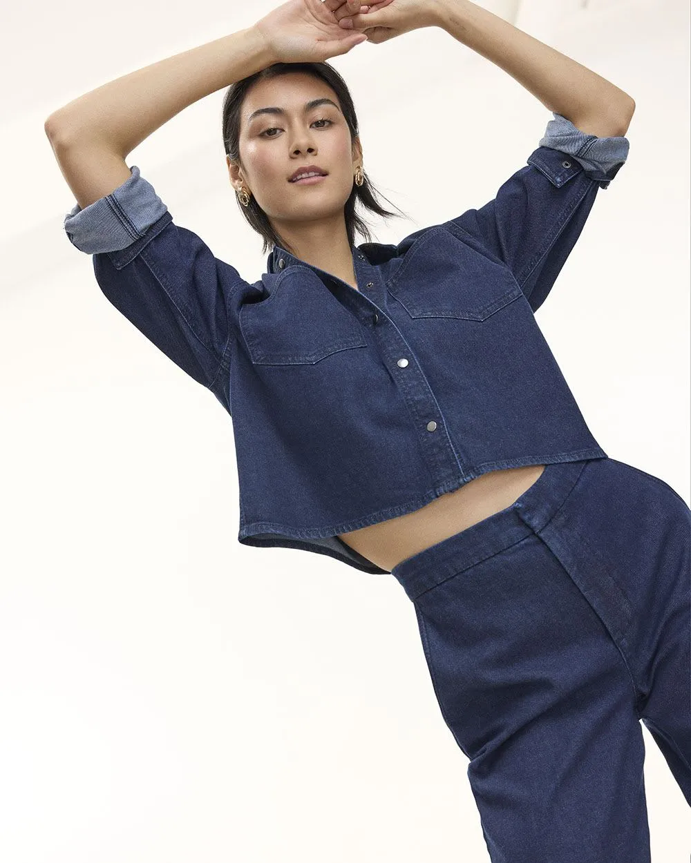 Cropped Denim Overshirt sold by Reitmans product image thumbnail 3