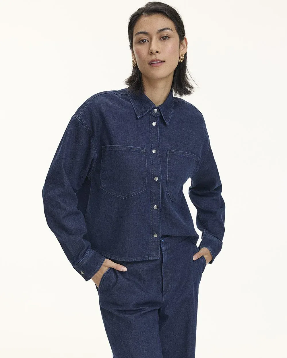Cropped Denim Overshirt sold by Reitmans product image thumbnail 5