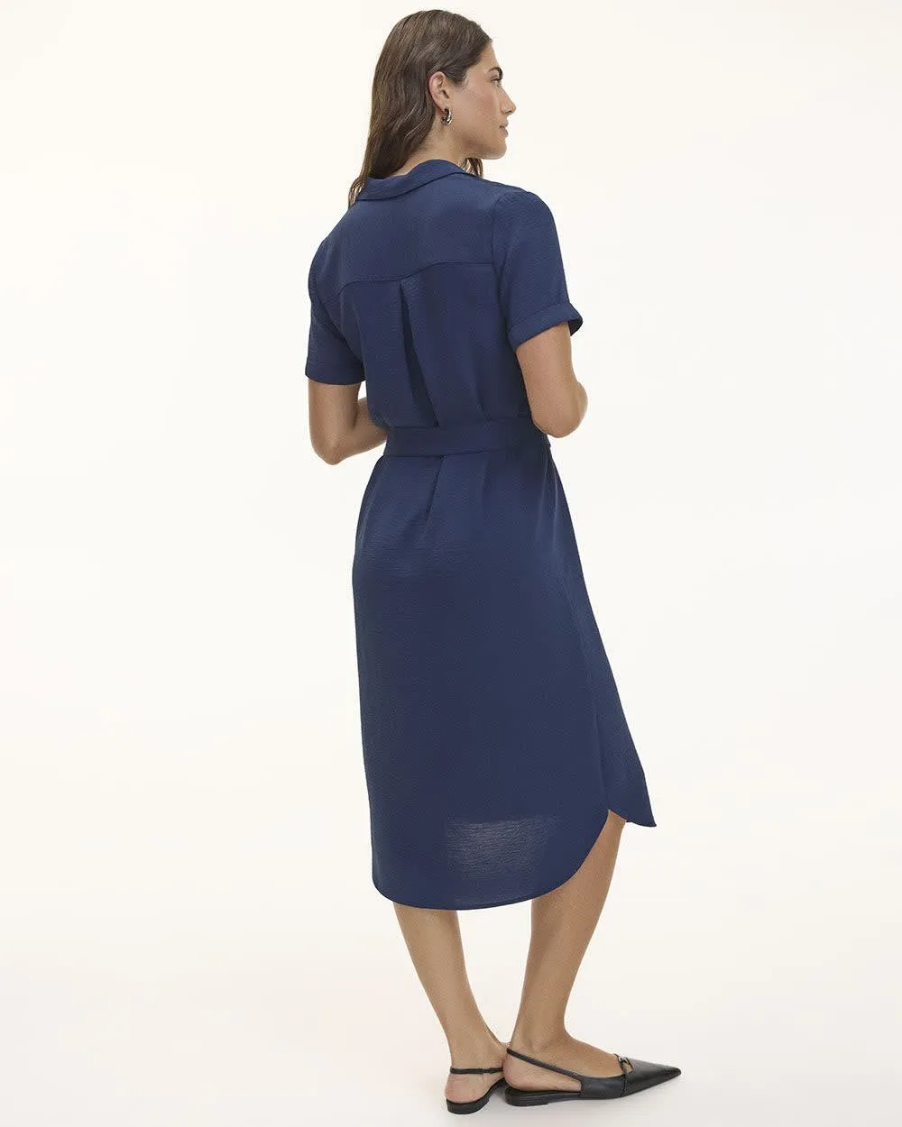 Short-Sleeve Buttoned-Down Shift Dress sold by Reitmans product image thumbnail 2