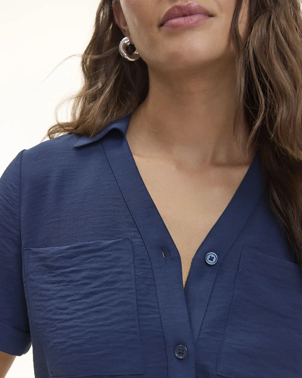 Short-Sleeve Buttoned-Down Shift Dress sold by Reitmans product image thumbnail 5