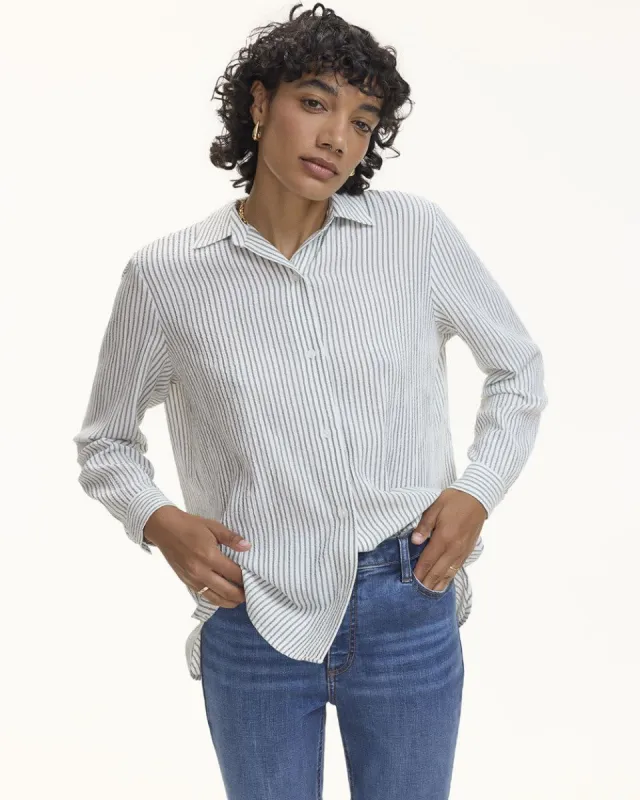 Long-Sleeve Buttoned-Down Blouse sold by Reitmans