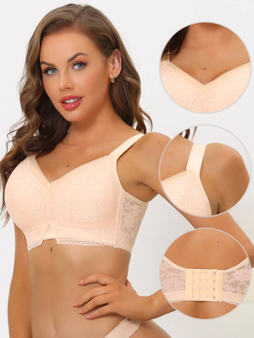 Allegra K - U Back Wireless Lace Bras Pack, Light Beige sold by Reitmans product image thumbnail 3