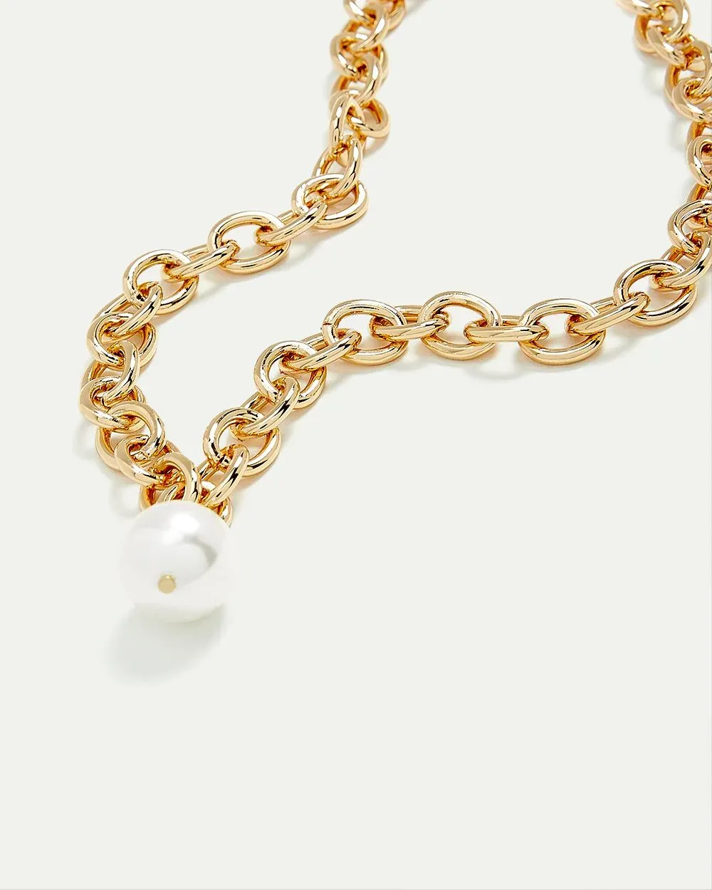 Link Chain Necklace with Pearl Pendant sold by Reitmans product image thumbnail 3