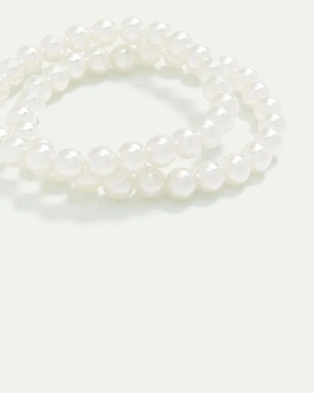 Elastic Bracelets with Pearls - Set of 2 sold by Reitmans