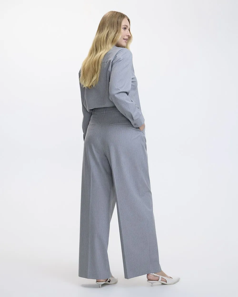 Wide-Leg High-Rise Pinstripe Pant - Curvy Fit sold by Reitmans product image thumbnail 2