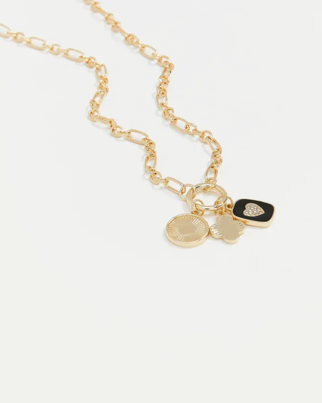 Link Chain Necklace with Stone Pendant sold by Reitmans