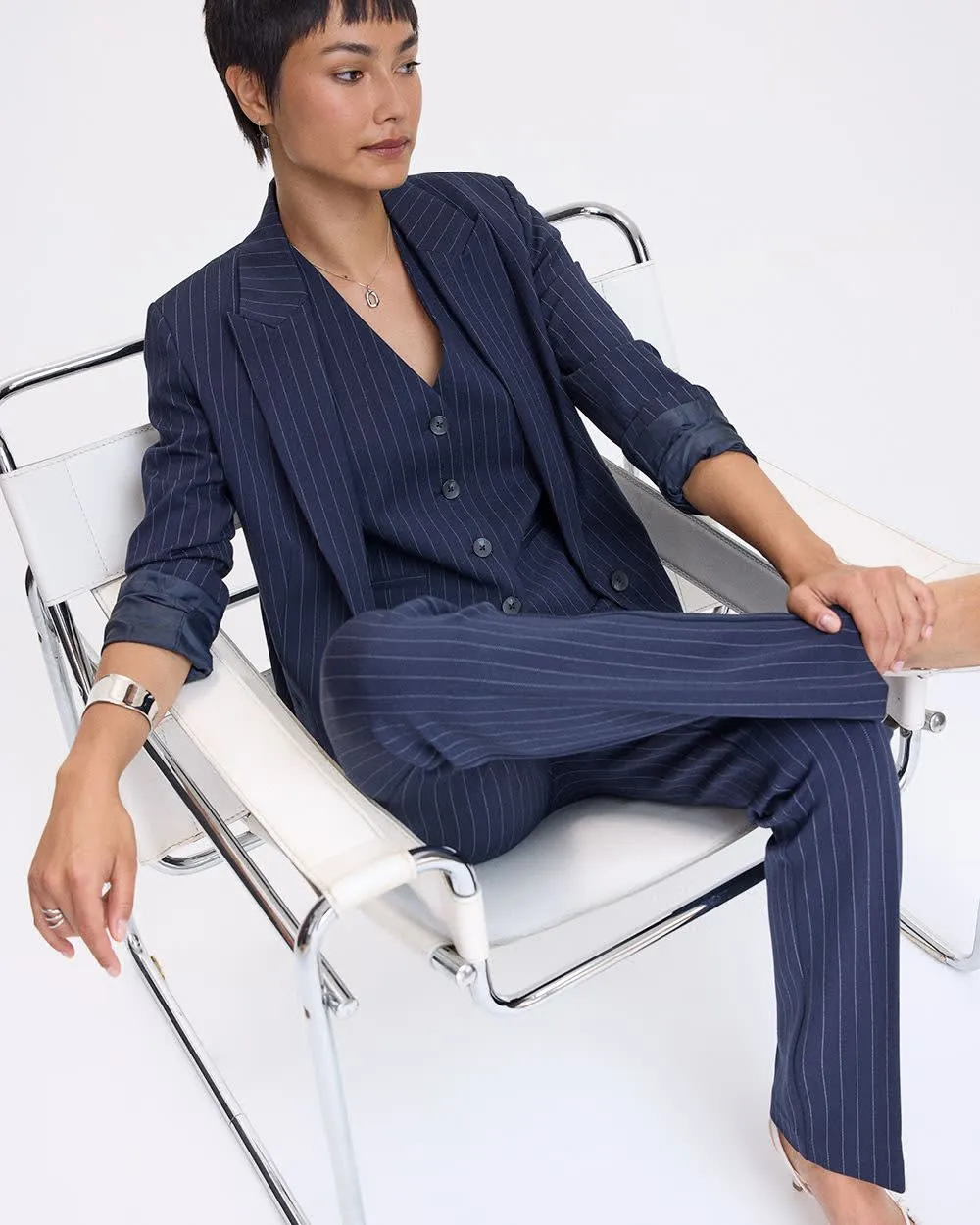 Straight-Leg High-Rise Pinstripe Pants - The Modern Stretch (R) - Petite sold by Reitmans product image thumbnail 4
