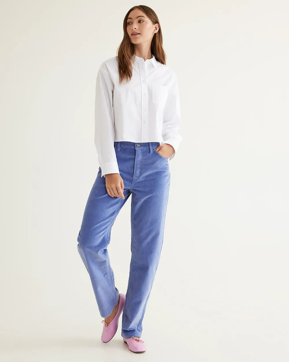 Straight-Leg High-Rise Corduroy Pants sold by Reitmans