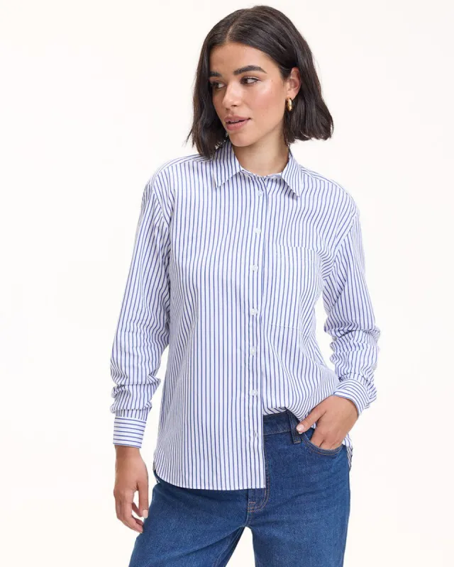 Long-Sleeve Buttoned-Down Blouse with Chest Pocket made by Reitmans