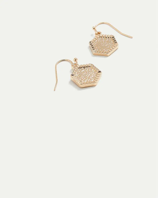 Earrings with Hexagonal Pendants sold by Reitmans