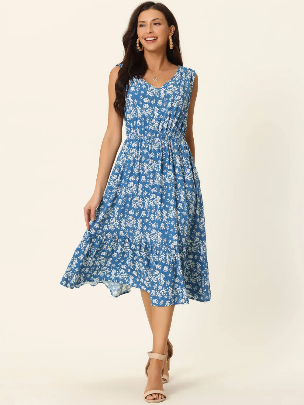 Allegra K - Sleeveless V Neck Floral Flowy Dress sold by Reitmans product image thumbnail 3