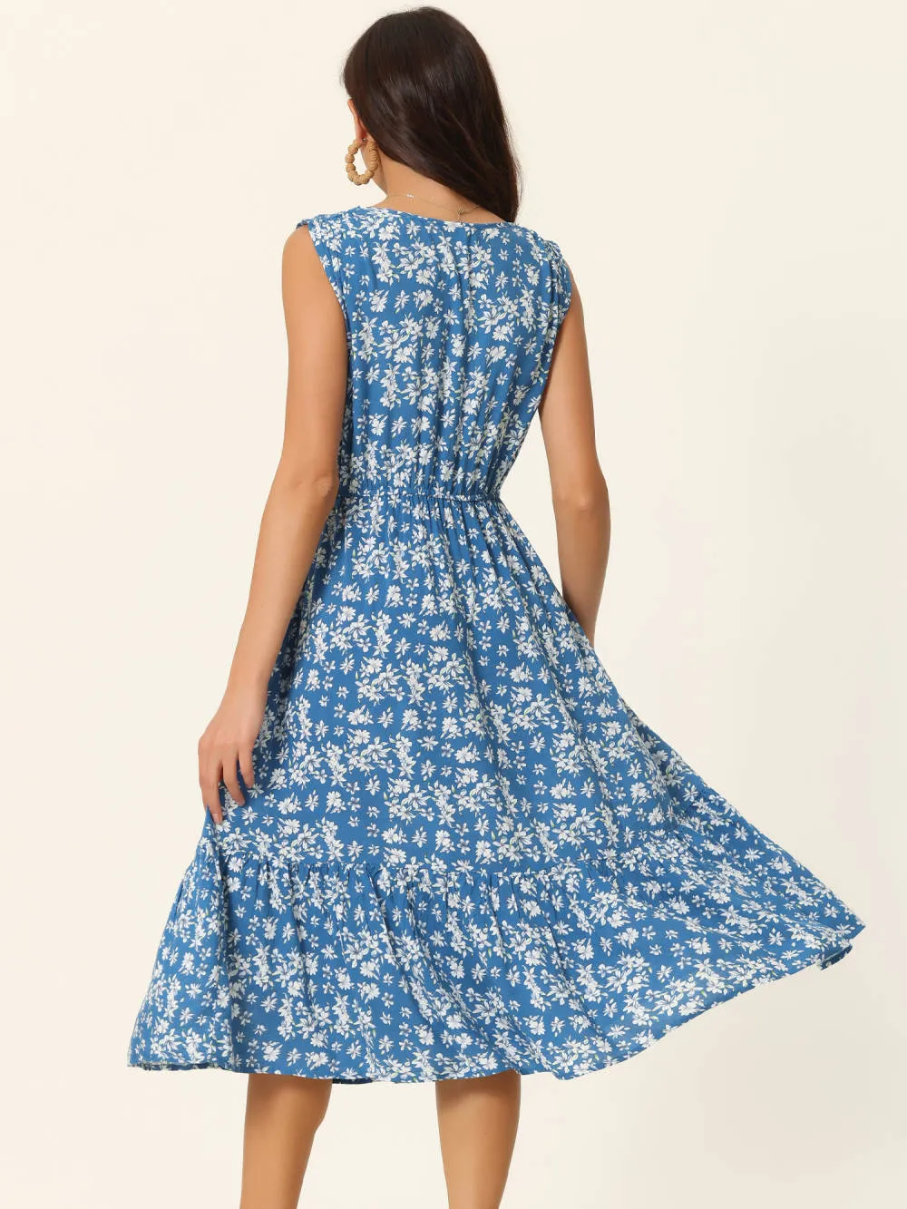 Allegra K - Sleeveless V Neck Floral Flowy Dress sold by Reitmans product image thumbnail 4