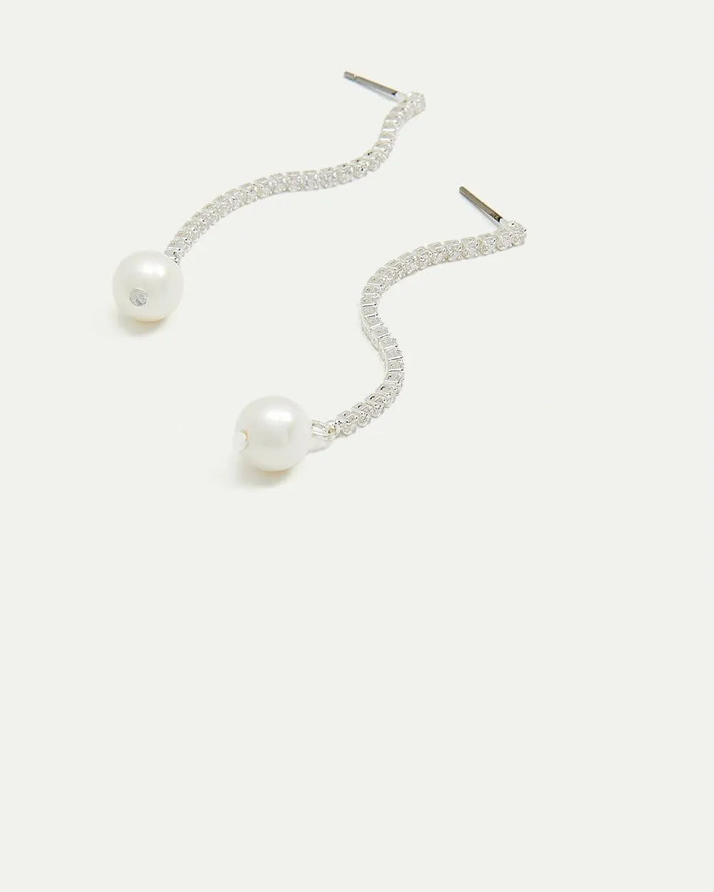 Crystal Chain Earrings with Pearls sold by Reitmans product image thumbnail 2