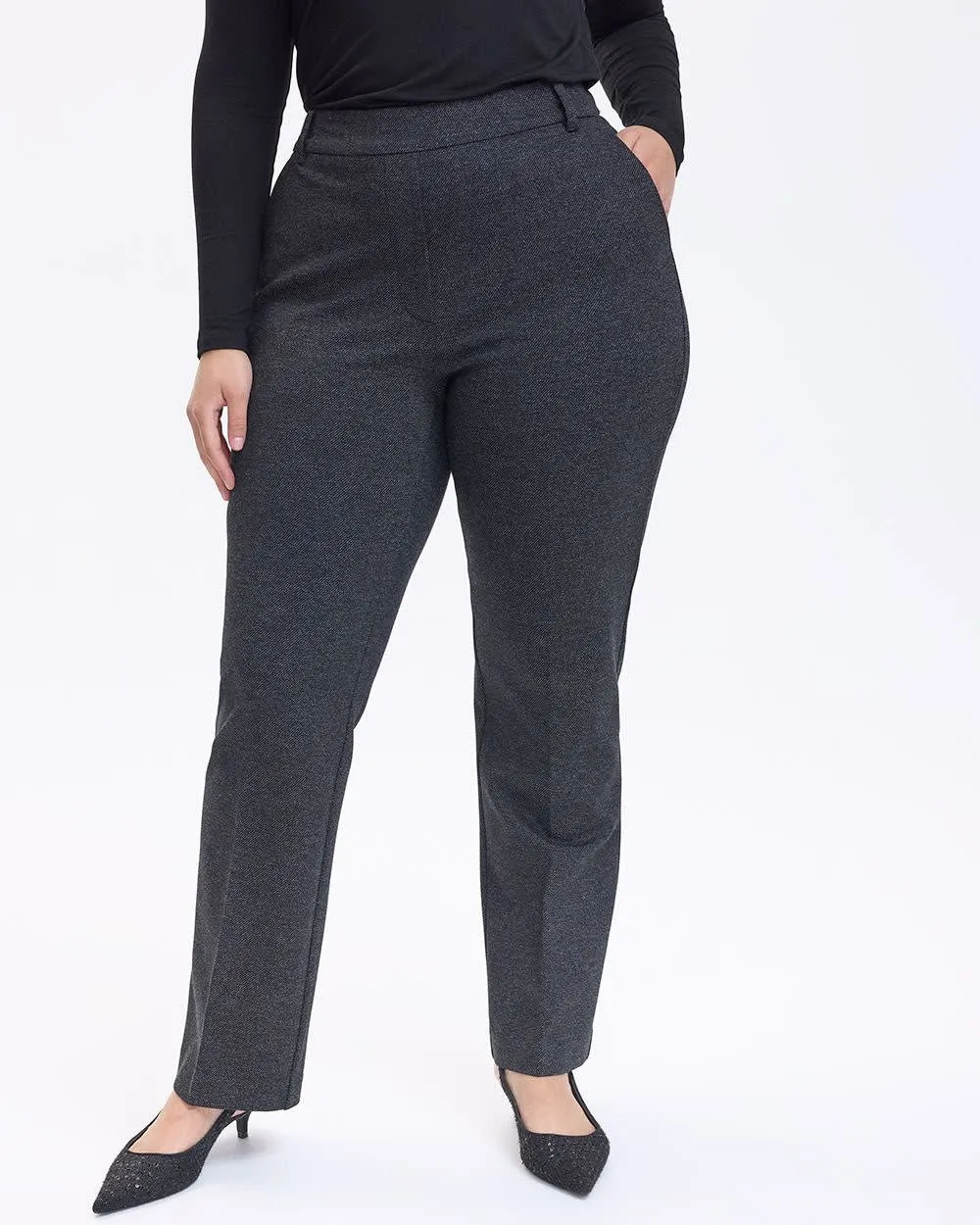 Straight-Leg High-Rise Pants - The Modern Stretch (R) sold by Reitmans product image thumbnail 3
