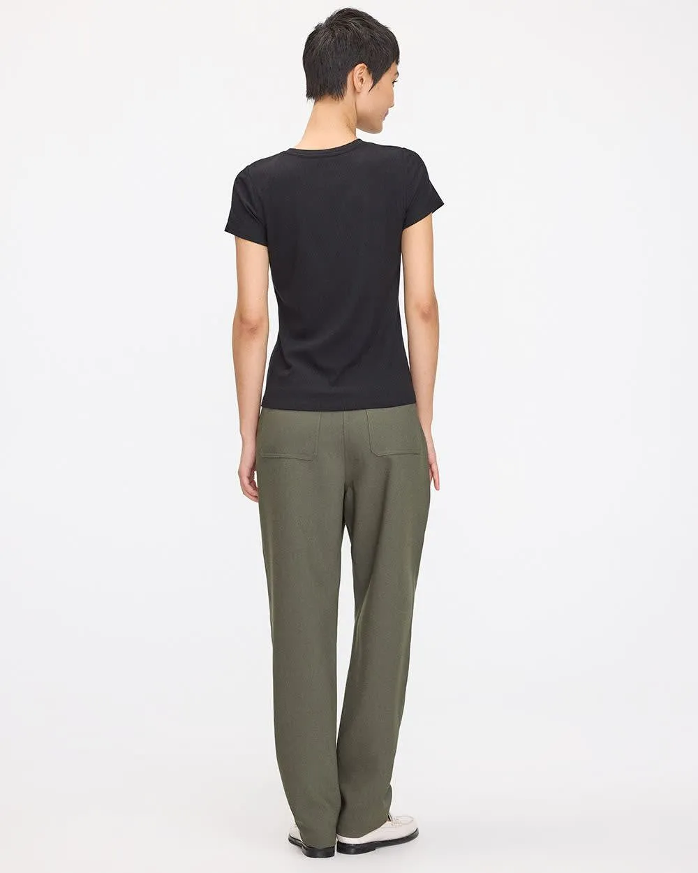 Ribbed Fitted Crew-Neck T-Shirt - R Essentials sold by Reitmans product image thumbnail 2