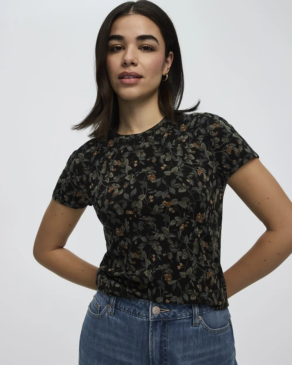 Fitted Crew-Neck T-Shirt sold by Reitmans