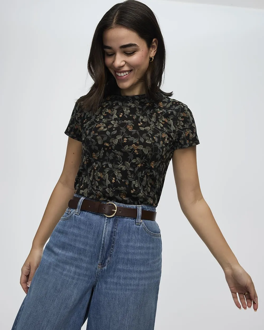 Fitted Crew-Neck T-Shirt sold by Reitmans product image thumbnail 3