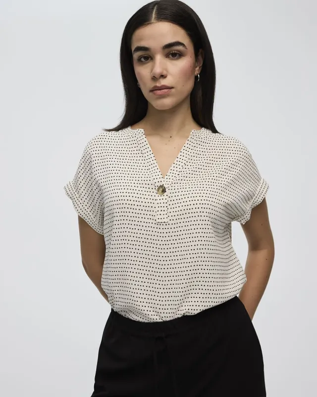 Extended-Sleeve Split-Neck Blouse sold by Reitmans