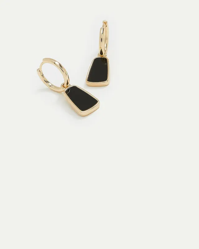 Hoops with Lacquer Pendants sold by Reitmans