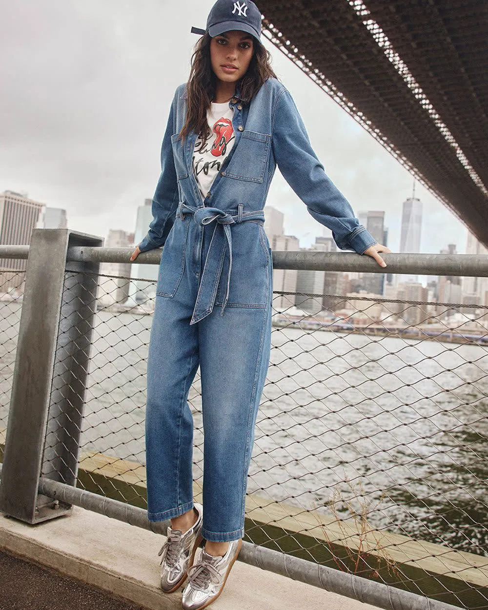 Straight-Leg Long-Sleeve Denim Jumpsuit sold by Reitmans