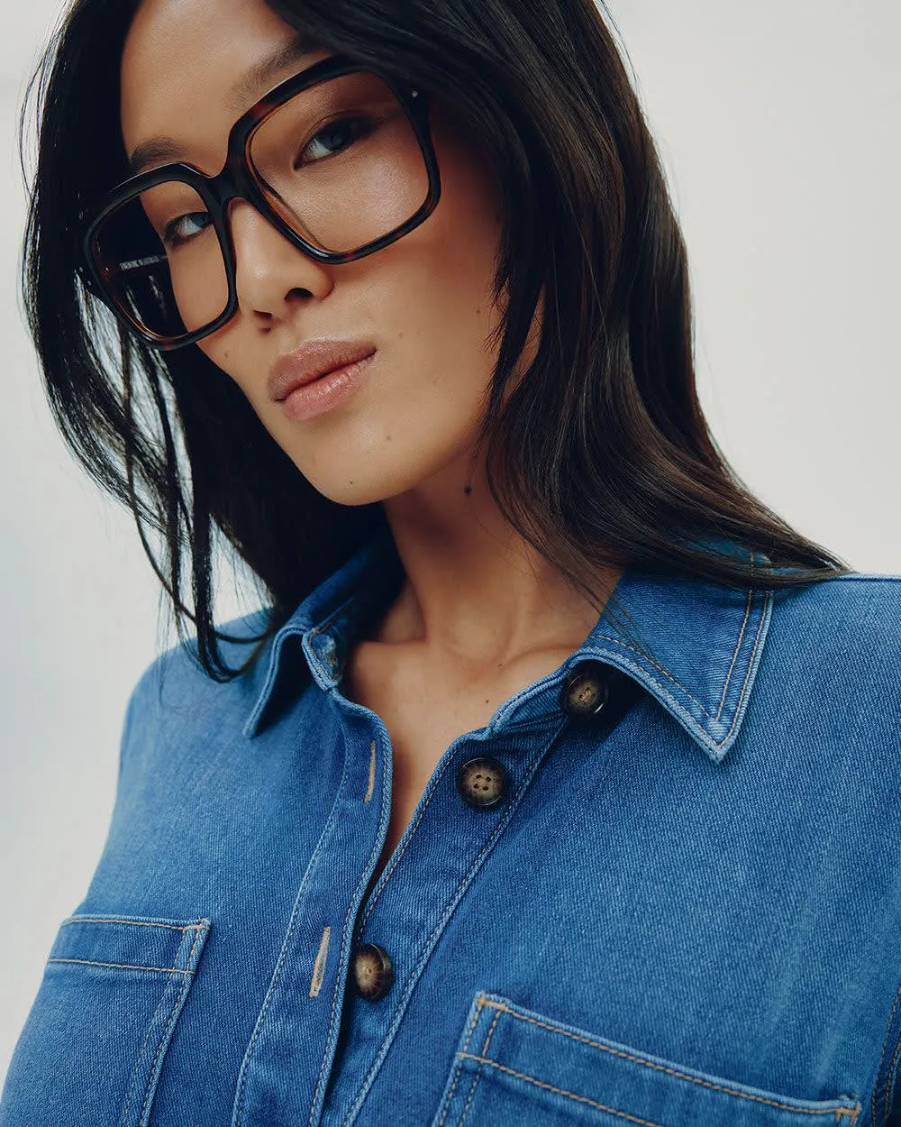 Straight-Leg Long-Sleeve Denim Jumpsuit sold by Reitmans product image thumbnail 4