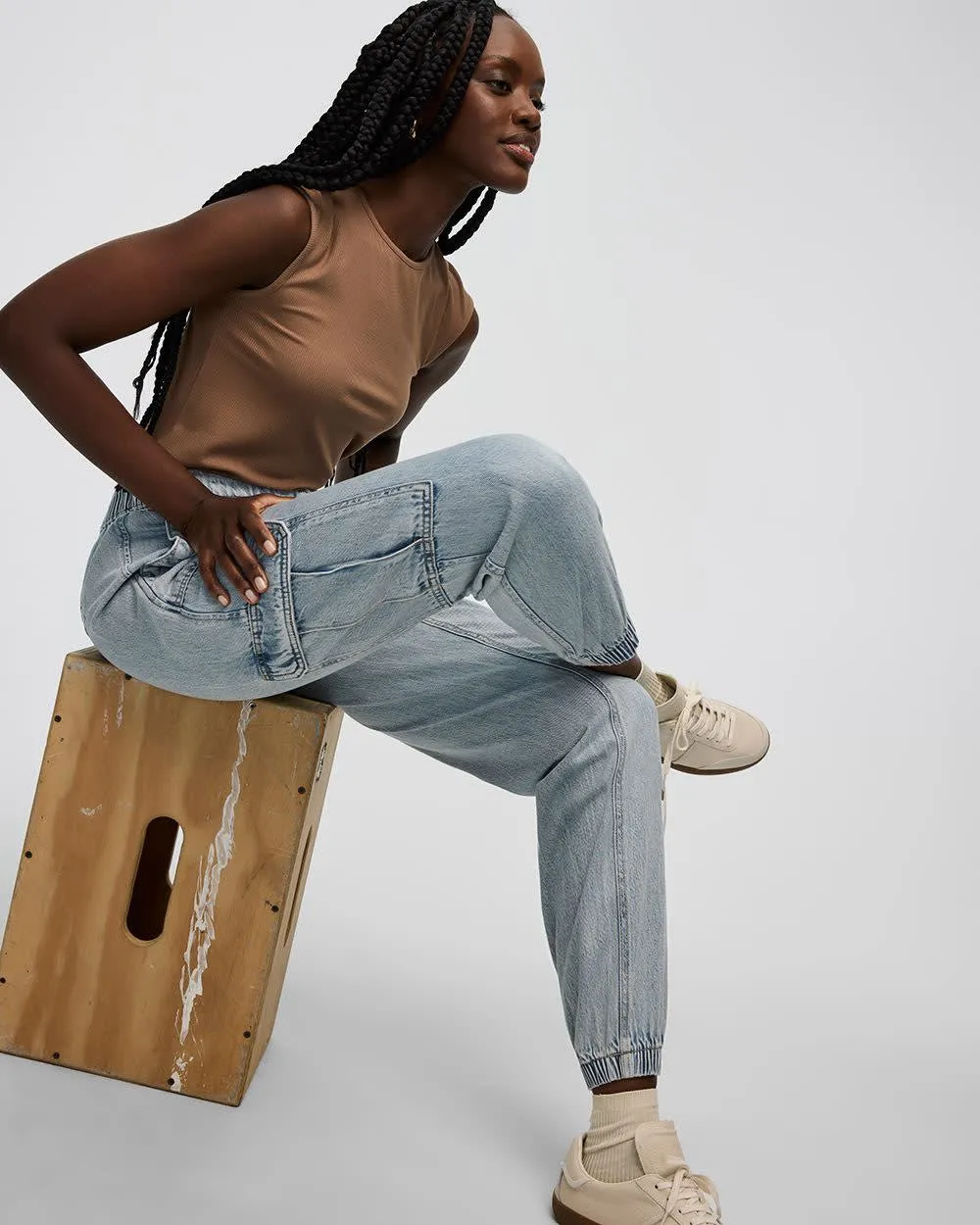 Denim Jogger with Cargo Pockets - Petite sold by Reitmans product image thumbnail 4