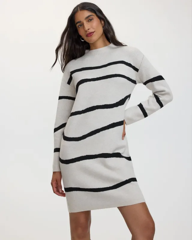 Long-Sleeve Shift Dress with Mock Neckline sold by Reitmans