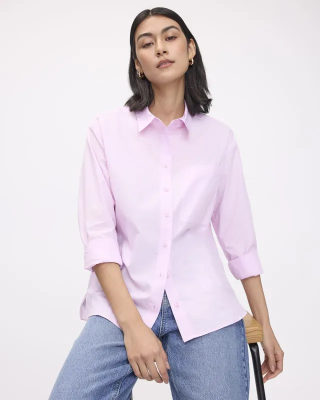 Crosshatch Long-Sleeve Buttoned-Down Blouse with Chest Pocket sold by Reitmans