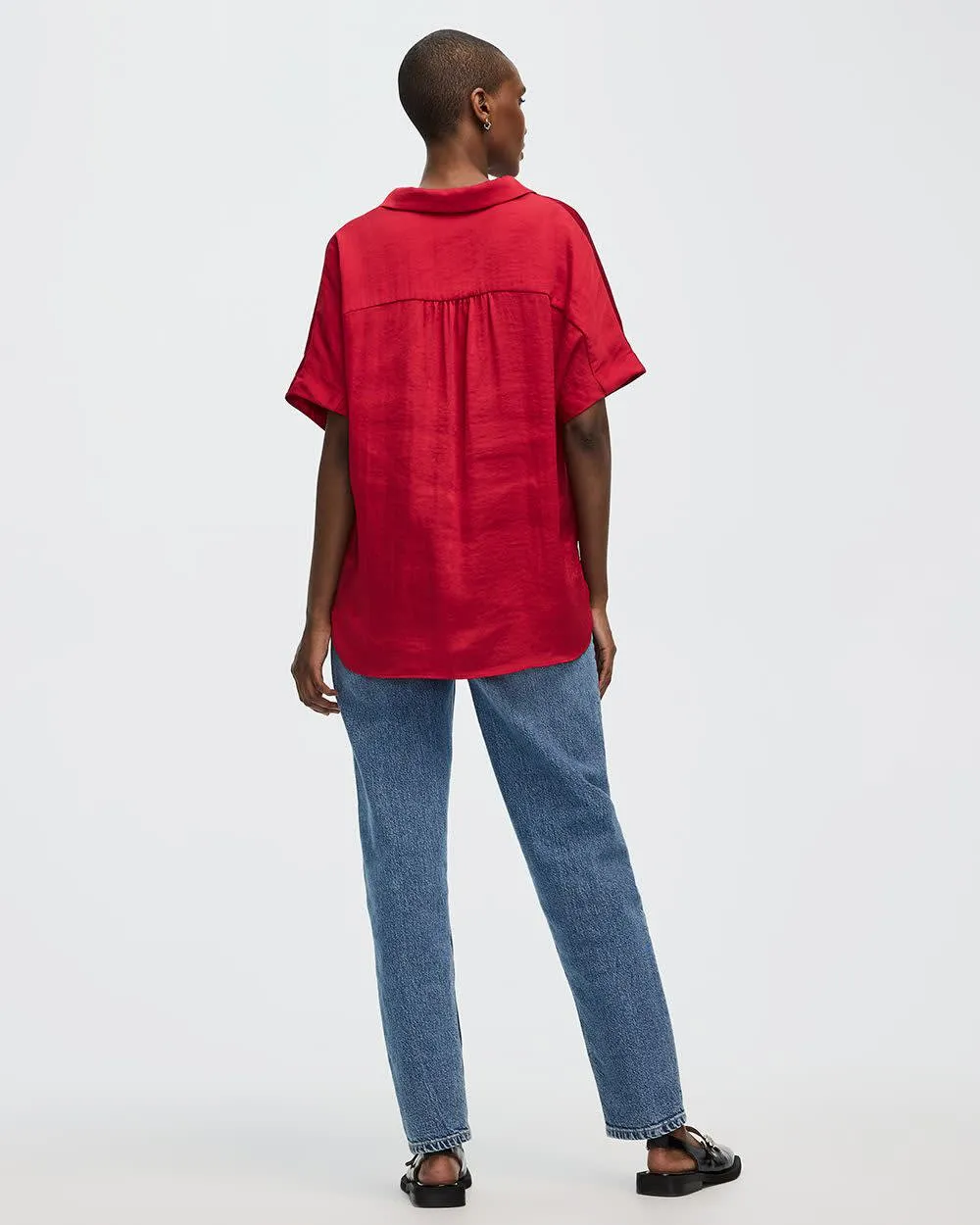 Extended-Sleeve V-Neck Blouse with Shirt Collar sold by Reitmans product image thumbnail 2