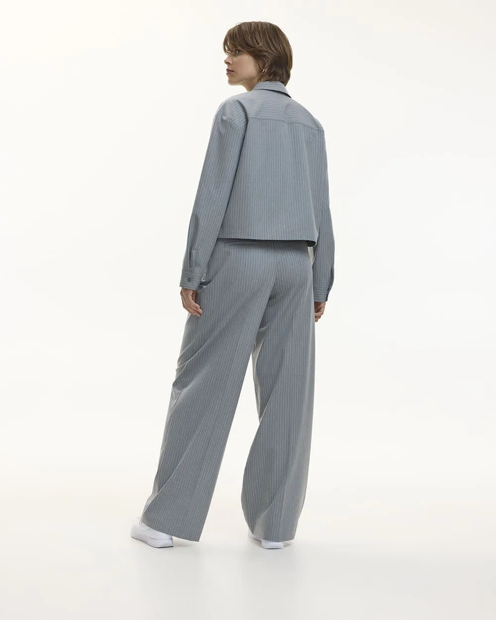 Wide-Leg High-Rise Pinstripe Pant - Petite sold by Reitmans product image thumbnail 2