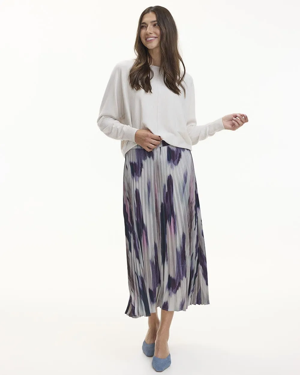 Pleated Midi Satin Skirt sold by Reitmans